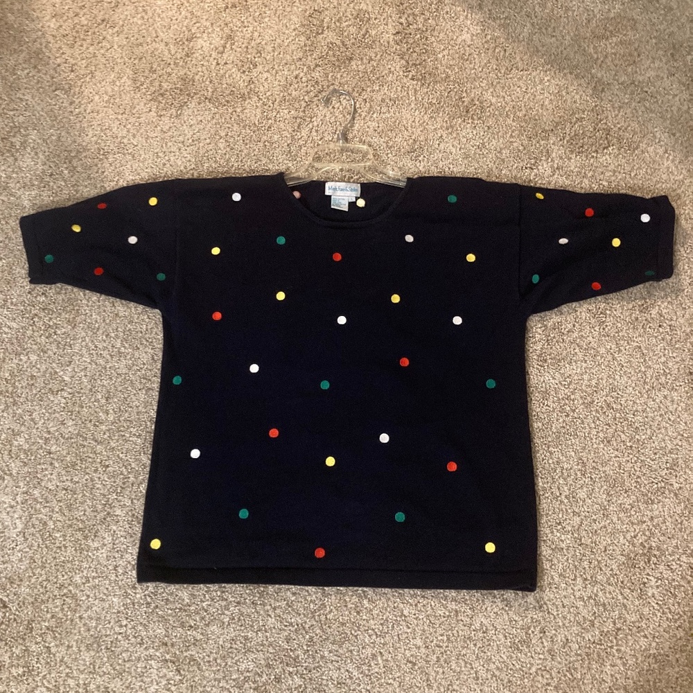 Vintage polka dot sweater short sleeve
